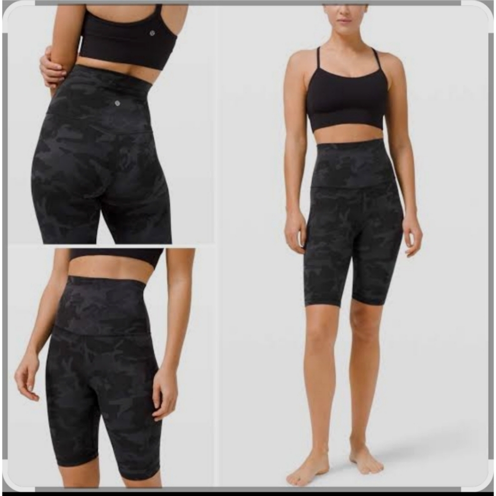 lululemon athletica Black Camo Bike Shorts
